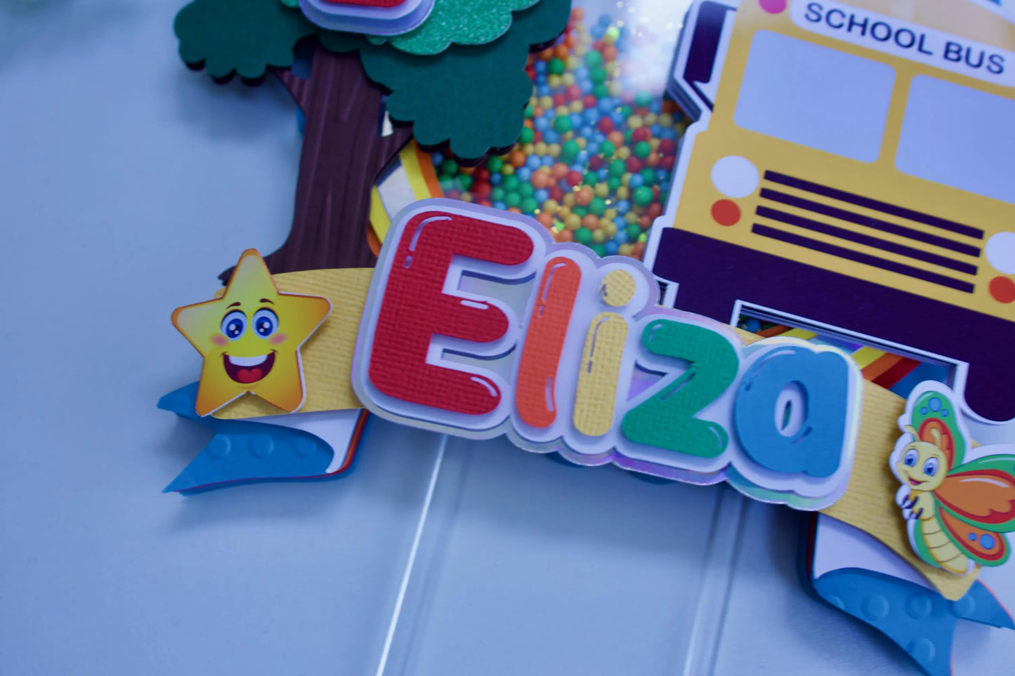 Personalised Wheels On The Bus Cake Topper / Custom Topper / 3D Topper / Name Age Topper /1st Birthday Topper