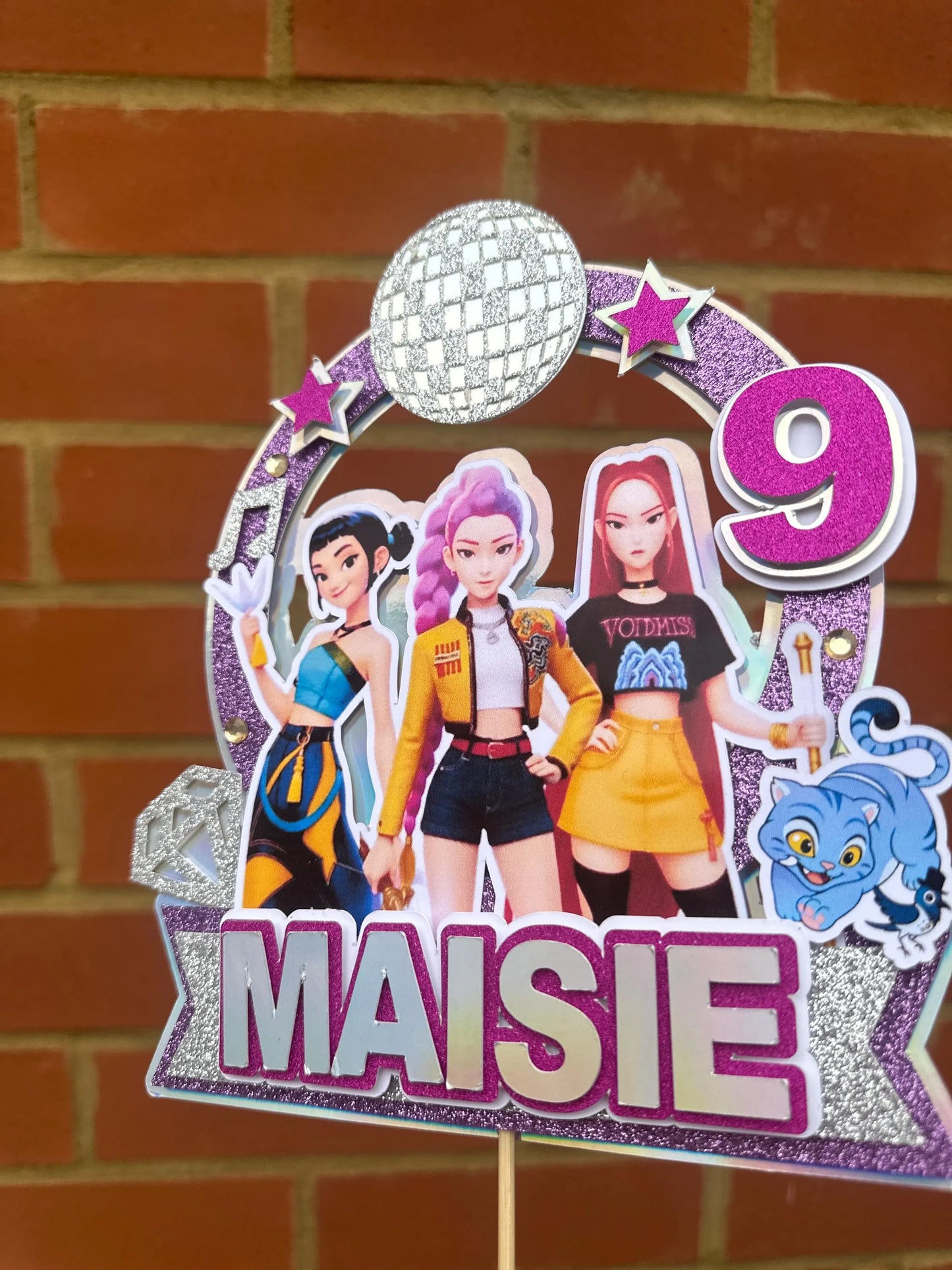 Custom 3D Layered Kpop Demon Hunters Cake Topper /Any name and age