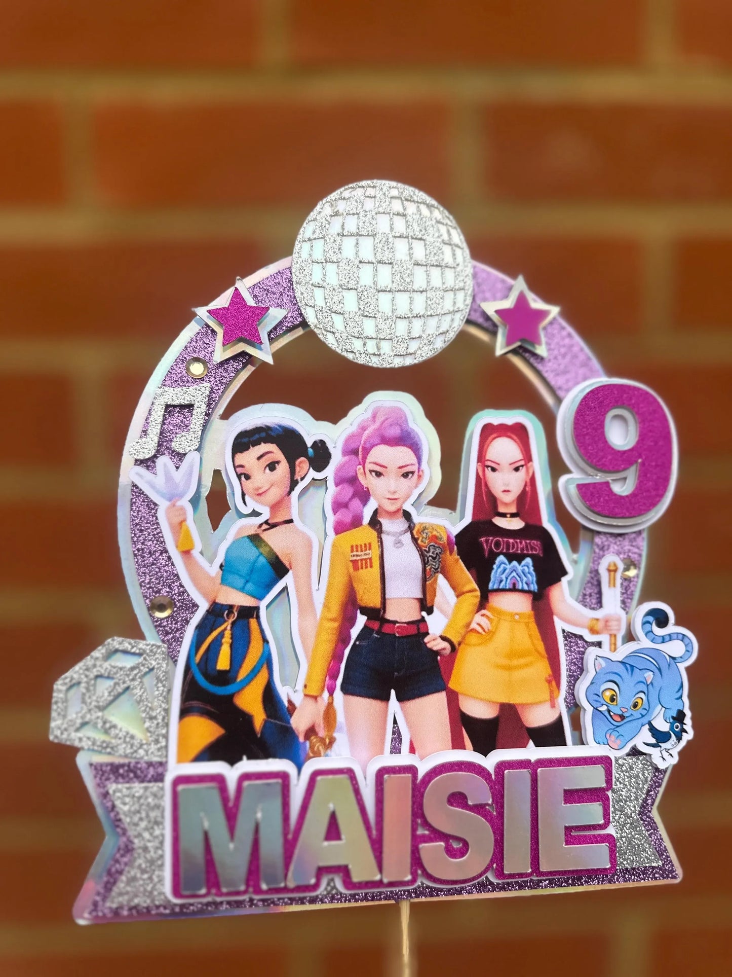 Custom 3D Layered Kpop Demon Hunters Cake Topper /Any name and age