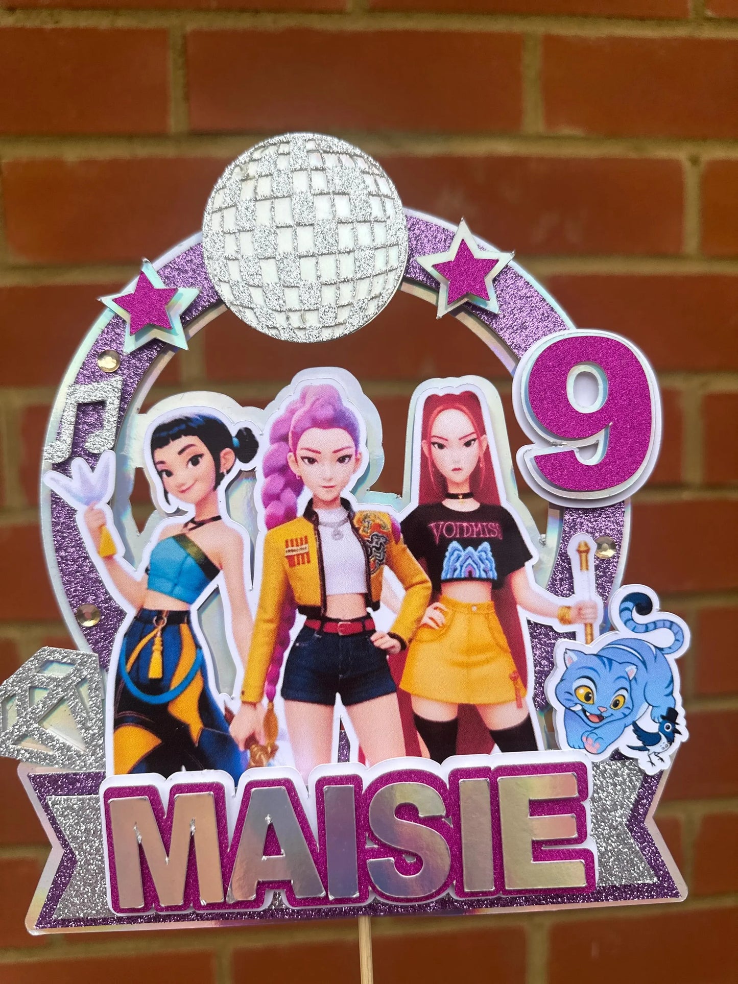 Custom 3D Layered Kpop Demon Hunters Cake Topper /Any name and age