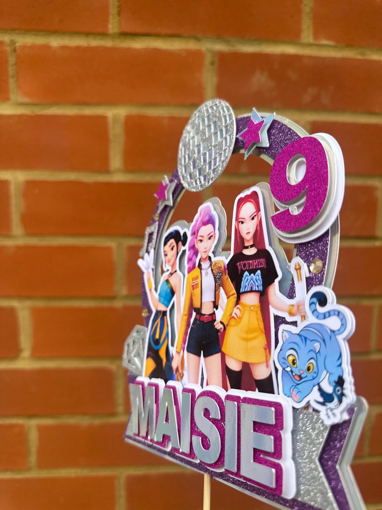 Custom 3D Layered Kpop Demon Hunters Cake Topper /Any name and age