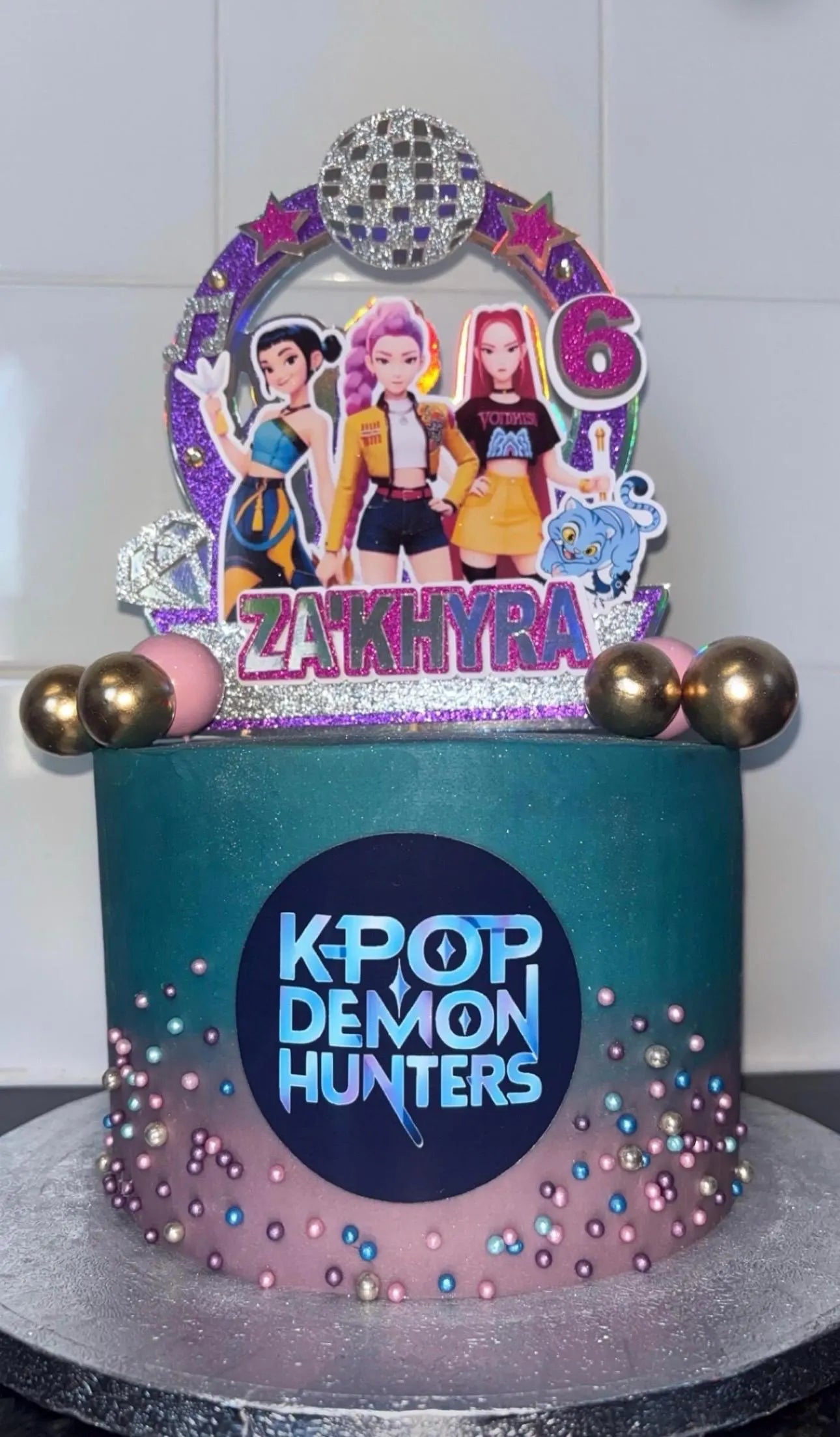 Custom 3D Layered Kpop Demon Hunters Cake Topper /Any name and age