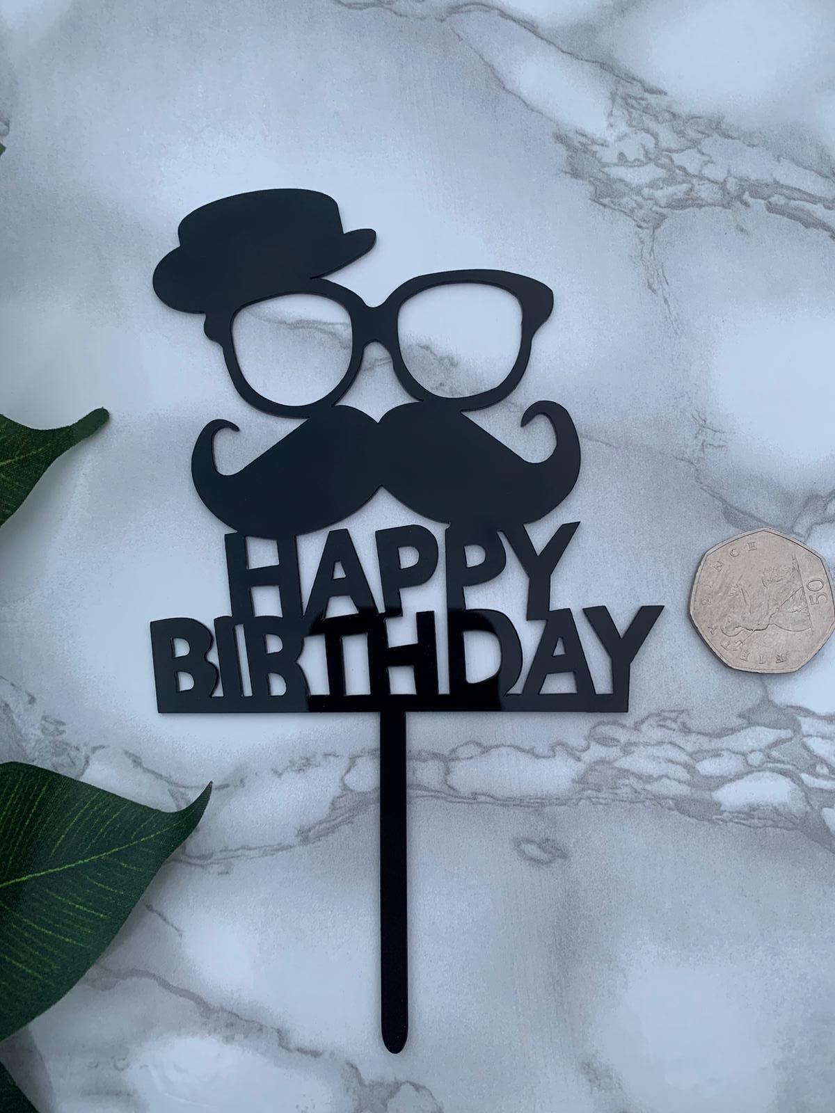 Moustache & Suit Celebration Cake - Decorated Cake by - CakesDecor