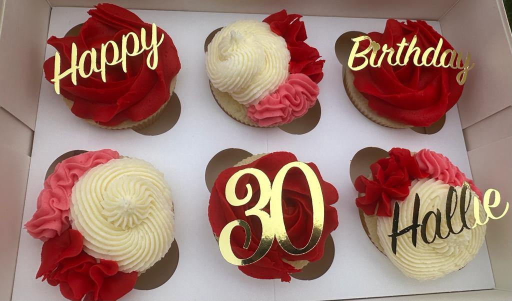 Custom Happy 30th Birthday Cake Topper  Personalized For Any Age - Wo -  designLEE Studio