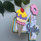 Personalised Ice Cream Cake Topper / Any name and age / Layered / 3D