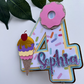 Personalised Ice Cream Cake Topper / Any name and age / Layered / 3D