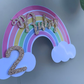 Personalised Pastel Rainbow Cake Topper / Pink Rainbow / Name and Age / First Birthday